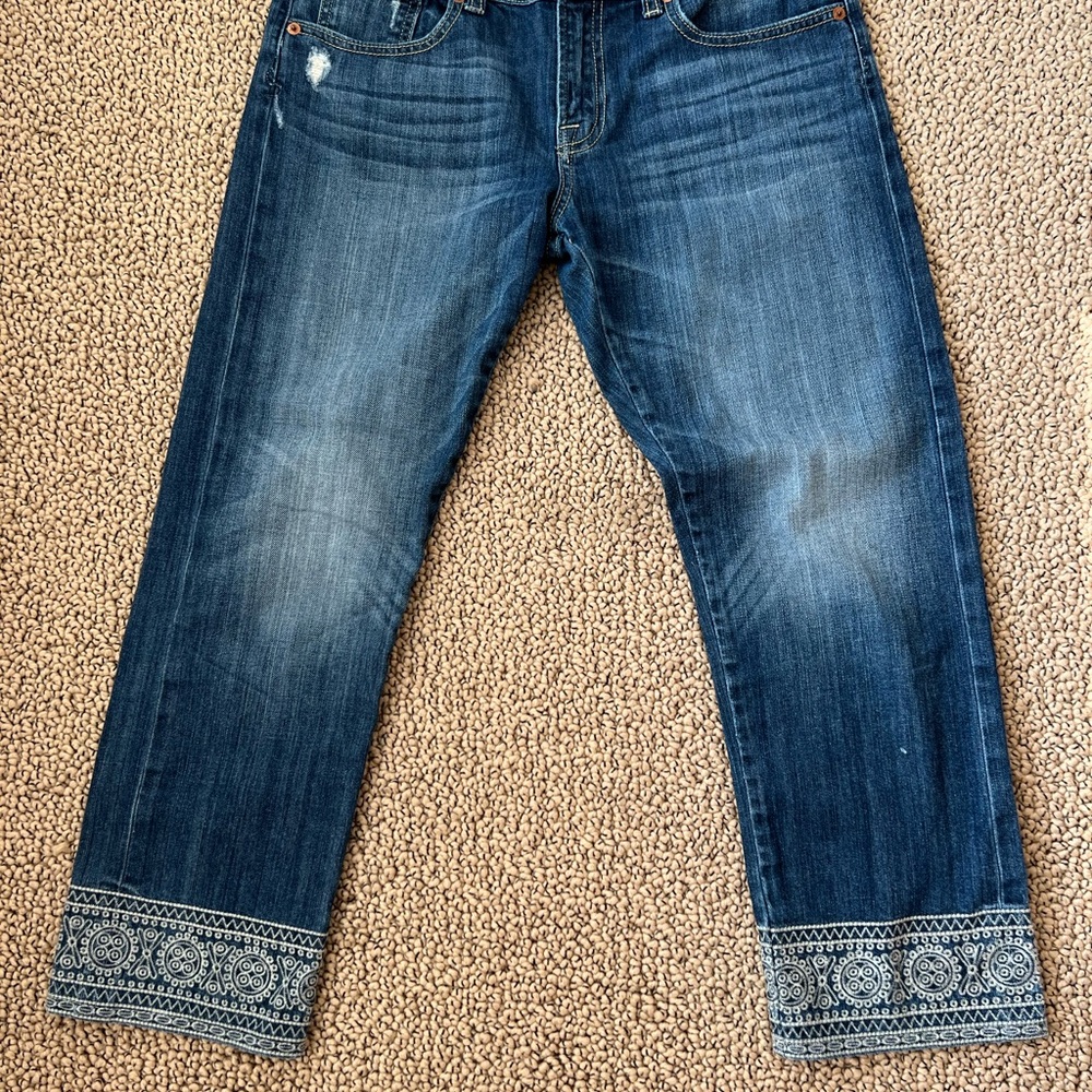 Lucky Brand Cropped Decorative Hem Jean, Size 4/27